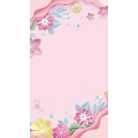 春天粉色清新温馨花朵边框竖版背景海报H5gif图素材母亲节图片
