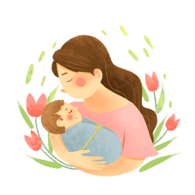 母亲节妈妈轻轻亲吻小宝贝亲吻宝宝抱孩子gif图素材图片
