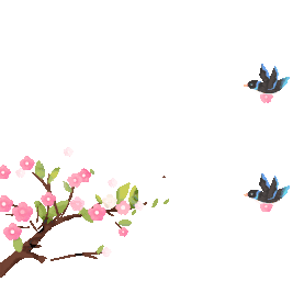 春天桃花树枝飞鸟喜鹊gif图素材春分图片