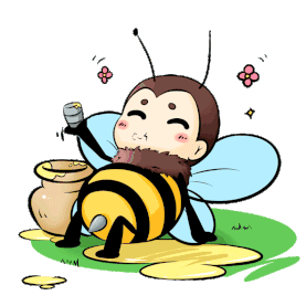 春天小蜜蜂昆虫喝蜂蜜陶醉gif图素材