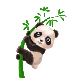 熊猫抱着竹子动物国宝gif图素材图片