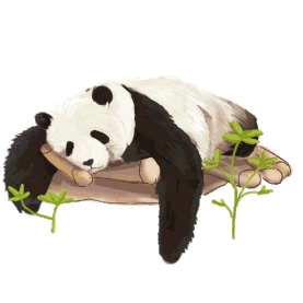 可爱大熊猫睡觉休息晃手手绘动图gif