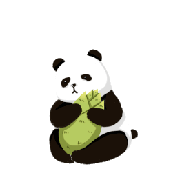 熊猫动物可爱抱竹笋摇晃gif图素材