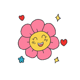 可爱笑脸花朵粉色贴纸vlog动图gif