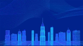科技蓝色商务城市背景光效建筑视频背景gif图素材图片