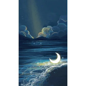 星星天空大海月亮唯美梦幻星光竖版视频背景海报gif图素材图片