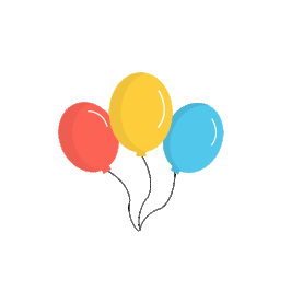 生日派对彩色气球组贴纸gif图素材