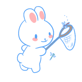 抓蜻蜓捕捉兔子白兔卡通gif图素材