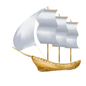 旅游航海交通工具帆船扬帆起航写实风棕色白色gif图素材