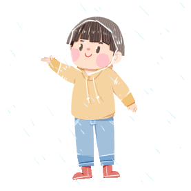 春天谷雨下雨雨水雨小孩玩水雨衣卡通gif图素材