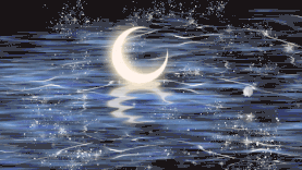 水面波纹星星星光月亮倒影梦幻视频背景装饰gif图素材图片