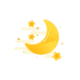 卡通黄色夜晚月亮星星云彩gif图素材