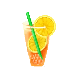 水果茶柠檬茶脆波波手绘橙黄色饮料冷饮饮品gif图素材图片