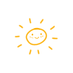 可爱太阳微笑手绘卡通橙色贴纸vloggif图素材图片