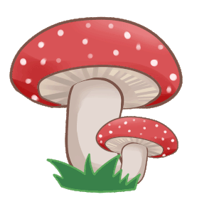 菌类蘑菇圆菇肉菌手绘卡通红色gif图素材