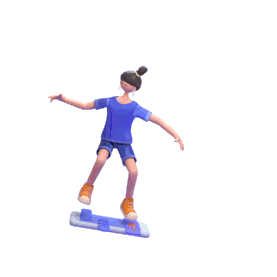 3D滑板少女运动健身娱乐活动体育gif图素材图片