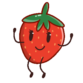 水果草莓可爱跳舞卡通手绘红色贴纸动图gif