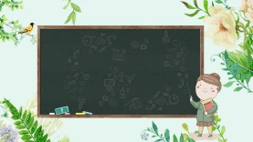教育黑板文化墙老师清新花朵绿叶卡通视频背景gif图素材图片