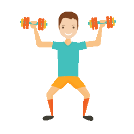 体育运动锻炼健身哑铃举重男性扁平gif图素材