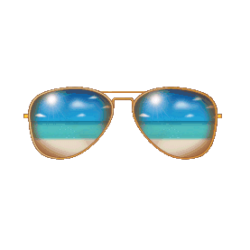夏天海边眼镜墨镜反光大海卡通gif图素材图片