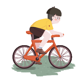 骑自行车单车运动锻炼男生卡通gif图素材图片