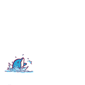 海洋生物蓝色海豚跳水卡通gif图素材
