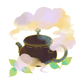 茶壶茶烟雾烟中国风彩色gif图素材图片