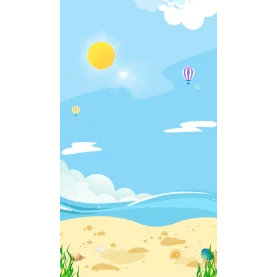 夏天沙滩海滩大海旅游度假蓝天白云竖版视频背景海报gif图素材