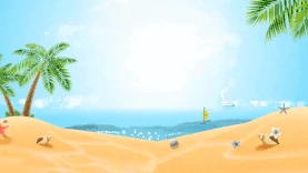 夏天海滩沙滩海边旅游度假视频背景动图gif