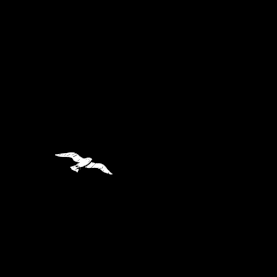 手绘白色鸟类飞行动图gif