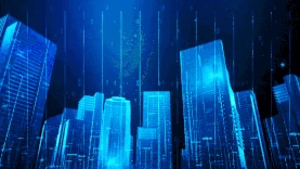 科技蓝色高端数字化感建筑城市酷炫视频背景gif图素材图片