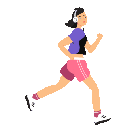 运动跑步健身锻炼女性慢跑快走健康扁平gif图素材图片