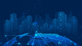 科技商务城市光效科技感蓝色视频背景gif图素材图片