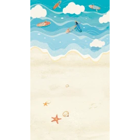 夏天旅游旅行度假沙滩海滩海浪清新蓝色竖版视频背景海报gif图素材
