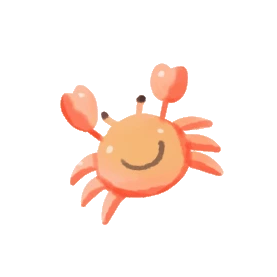 动物童趣海洋生物橘色可爱小螃蟹gif图素材