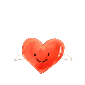 红色爱心心形微笑拟人卡通gif图素材