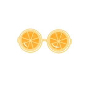 卡通涂鸦橙色橙子水果眼镜gif图素材图片