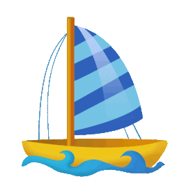 交通工具海面水面卡通帆船蓝色gif图素材