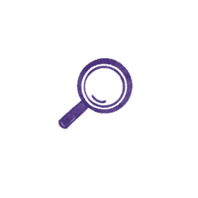 手绘紫色放大镜搜索查找寻找观察gif图素材