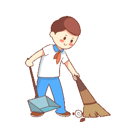 五一劳动节51男孩扫地打扫清洁卫生值日gif图素材图片