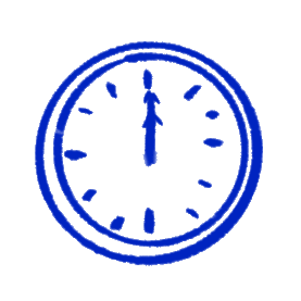 蓝色手绘时钟时间钟表gif图素材