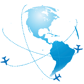 科技蓝色商务环球飞机旅行旅游航线商务gif图素材
