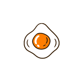 美食食物煎鸡蛋涂鸦装饰贴纸动图gif