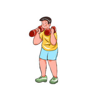 健身体育运动举哑铃的男子锻炼减肥人物gif图素材图片