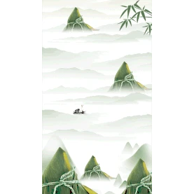 端午节端午山水中国风粽子竖版视频背景海报gif图素材图片