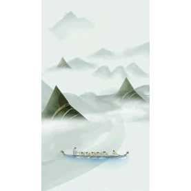端午节端午赛龙舟山水中国风粽子竖版视频背景海报gif图素材图片