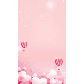 520情人节粉色爱心气球竖版视频背景海报gif图素材