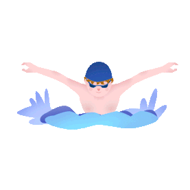 夏天运动竞技男孩男人游泳凉爽蓝色gif图素材