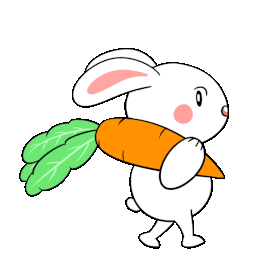 白兔胡萝卜走路动物兔子gif图素材图片