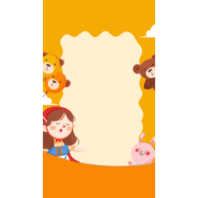 儿童节61六一童趣简约小熊兔子女孩玩偶黄色竖版视频背景海报gif图素材